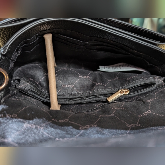 Aldo Small Black Crossbody with Gold Chain Strap - Picture 7 of 8